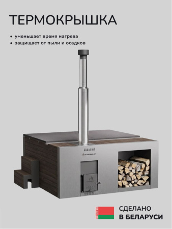 Купель на дровах Scandinaf Elite 200B, 4-6 чел., коричневый, AISI 430, аэромассаж, подсветка