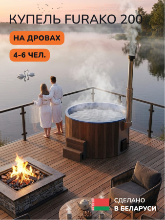 Купель с подогревом на дровах Scandinaf Furako 200PBB, 4-6 чел., коричневый, синий